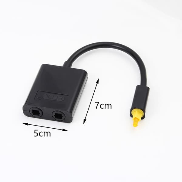 Optisk Splitter 1 Ind 2 Ud Digital Toslink Splitter 1 ind 2 Ud Audio Adapter Kabel til TV, DVD, Soundbar - Sort
