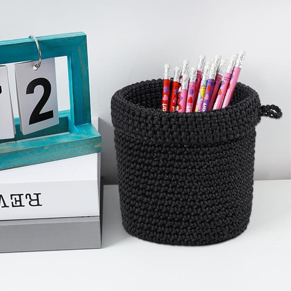 Black Storage Baskets, Natural Woven Organizer, Handmade, Foldable, Eco-Friendly Home Decor