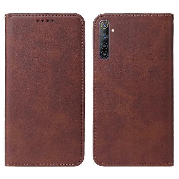 Magnetisk læderetui til Realme 6 [DB] Brun Brown