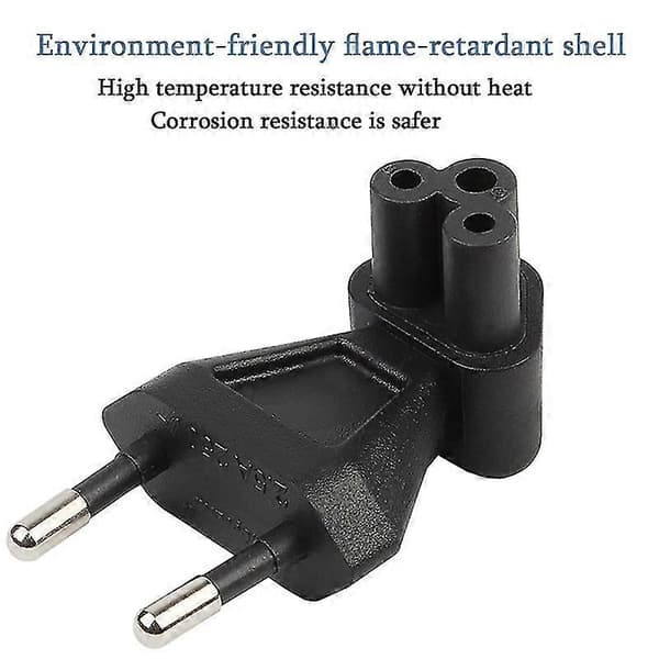 2-bens EU-han til IEC 320 C5-hun AC-adapter 2.5a sikring, EU industriel strømomformer
