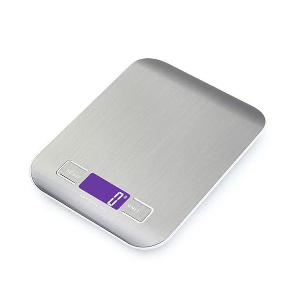 Kitchen Scale with LCD Screen, Stainless Steel, Multifunctional Food Scale 5 kg/11 lbs, Blue