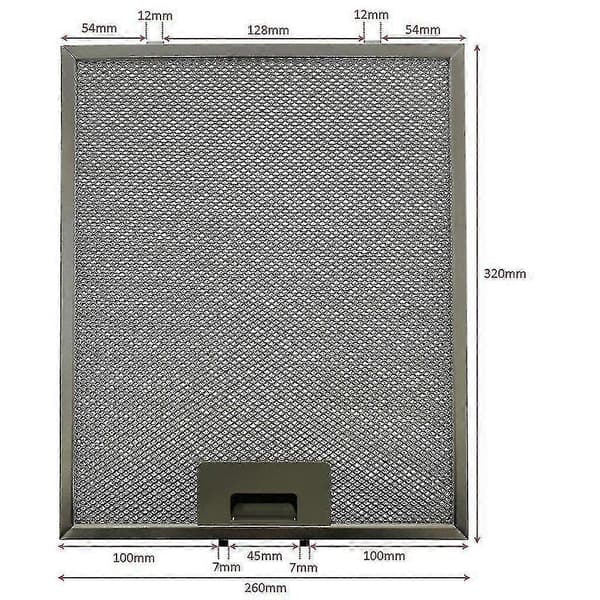 3 X Spisar Universal 320 X 260 mm Metal Fedtfilter Til Emhætte