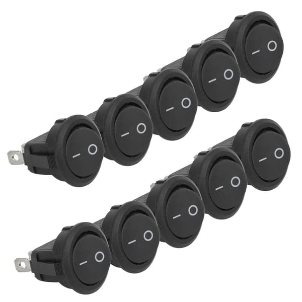 10 stk. 23 mm mini vippekontakt 3-benet 2-positions rund båd mini ON/OFF