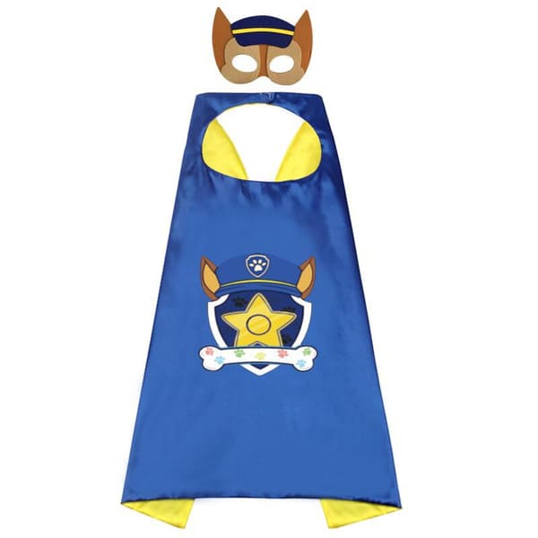 Superheltkappe og maske, todelt cosplay-kappe for gutter og jenter, egnet for Halloween, karneval, dans og bursdag Blå