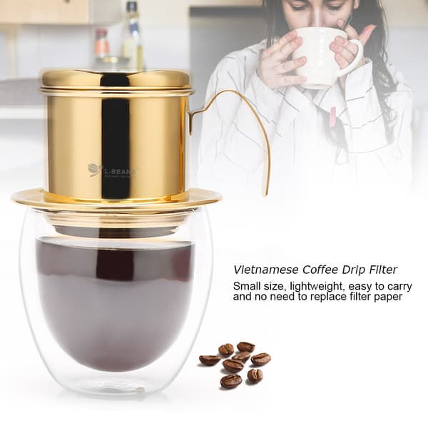 Stainless Steel Coffee Filter Vietnamese Coffee Maker Home Golden