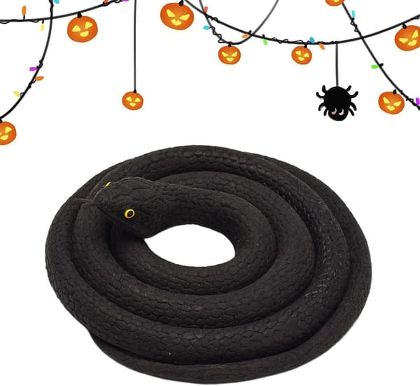 Ormar, falska ormar, skrämmande, realistisk, svart orm, hel, 80 cm - Schwarzer Snake, Ganz, 80 Cm