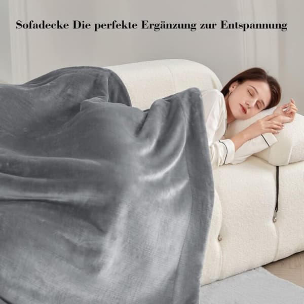 Thick Blanket 150x200cm, 480GSM Warm and Comfortable, Soft and Fluffy, Sherpa Fleece, Machine Washable Easy to Handle, Practical Gift, Dark Grey