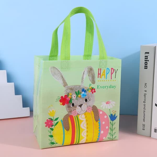 8-pack Easter Gift Bags with Handles, Candy Bags, Non-woven Fabric Easter Bags for Gift Wrapping, Easter Party Supplies