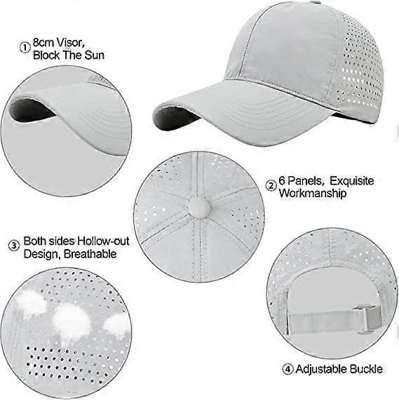 Summer Mesh Baseball Cap Outdoor Hat Men's Cooling Cap Waterproof Baseball Cap [Adjustable] Light Grey