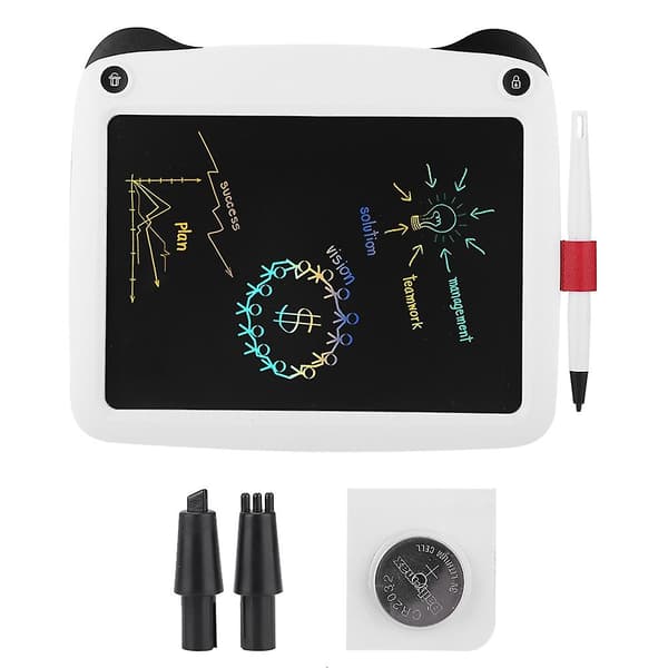 9-tommers monokrom bærbar smart LCD-håndskrift tablet tegneplade elektronisk notesblok (hvid)