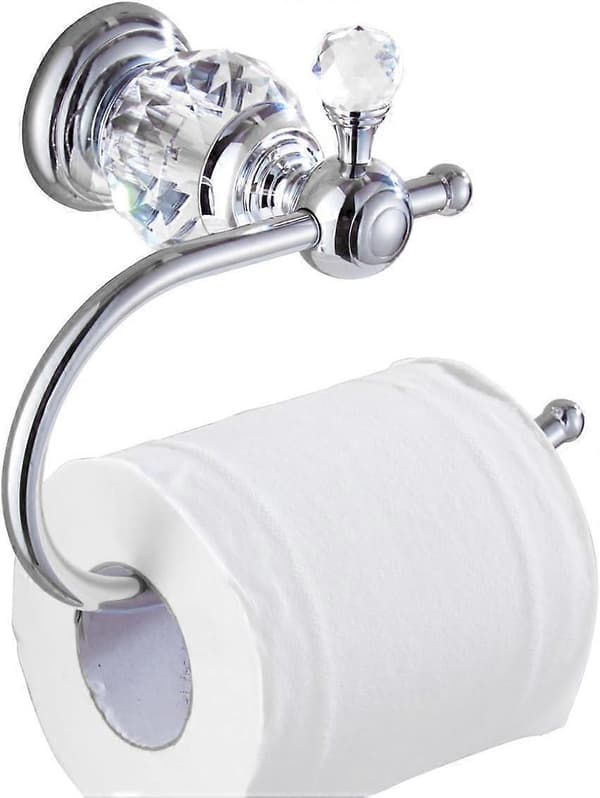 Crystal Series Toiletpapirholder i messing, poleret krom