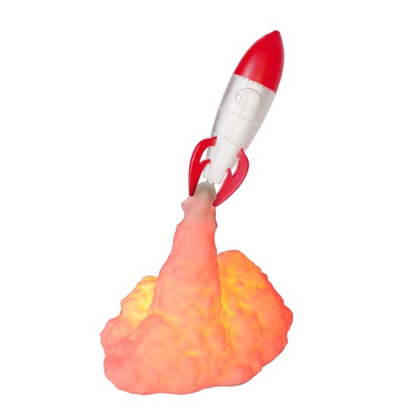 3D Printing Rocket Lamp Innovative Bedside Lamp USB Charging LED Night Light Indoor Decoration