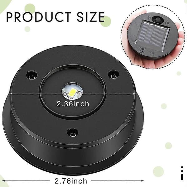 6 stk. Solcellelamper Erstatningstop 7 Lumen Solcellelygte Dele LED Solpanel Lygtehætte Lamper [DB] som vist as shown