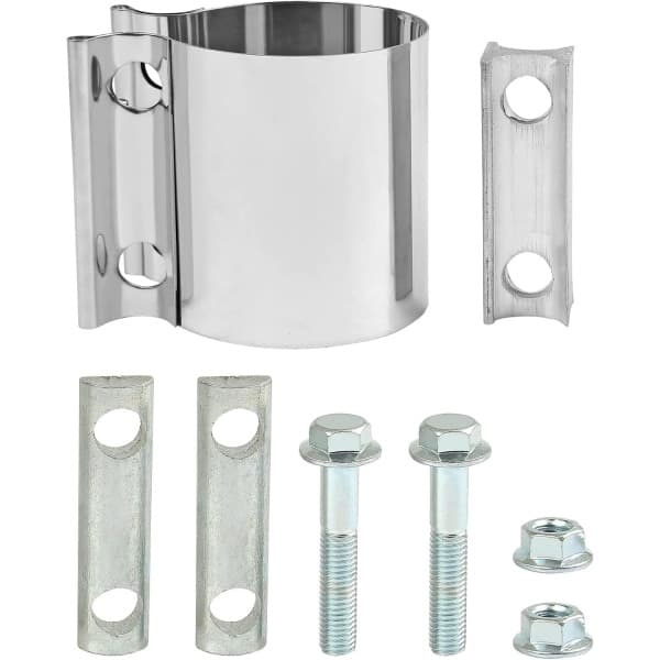 Universell eksosrørklemme i rustfritt stål, 64 mm x 76,2 mm