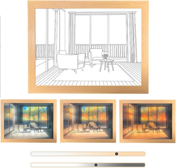 Light Painting Decoration (Autumn), Light Painting Decoration, LED Light Photo Frame, Adjustable
