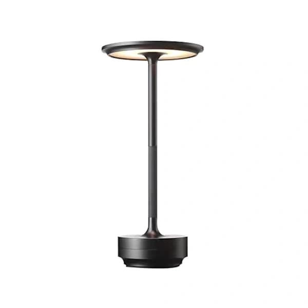 Trådløs bordlampe, dæmpbar, metal, USB-genopladelig bordlampe - 1 stk sort