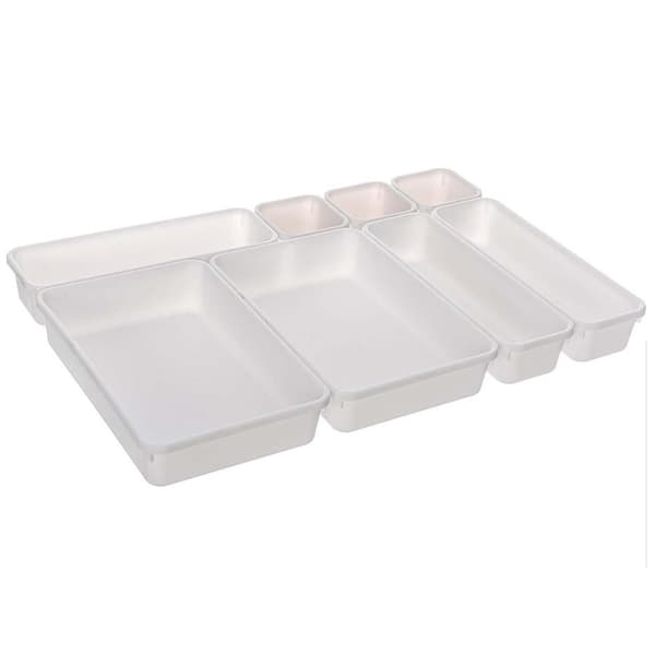 Cutlery Tray | Modular Cutlery Storage Box | Kitchen Organizer White