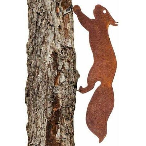 Squirrel for Trees - Metal Garden Decoration - 30 cm - Natural Rust Patina
