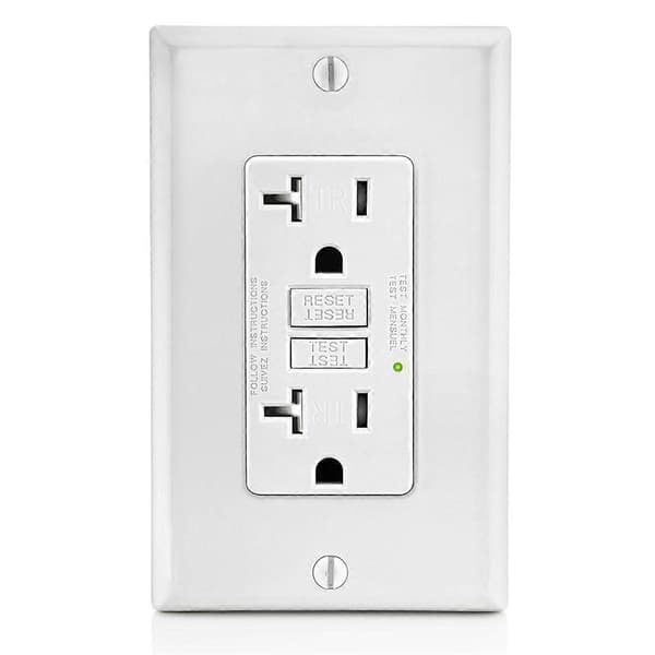 GFCI Outlet 20A, GFI Electrical Outlet with LED Indicator, 20A Ground Fault Circuit Interrupter