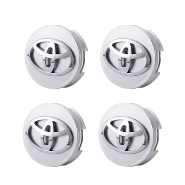 4-pack - Toyota Hubcaps / Wheel Hub Emblems - B Silver 62mm - Silver (matte) Silver 62mm - Silver (matte) Silver 62mm - Silver (matt)
