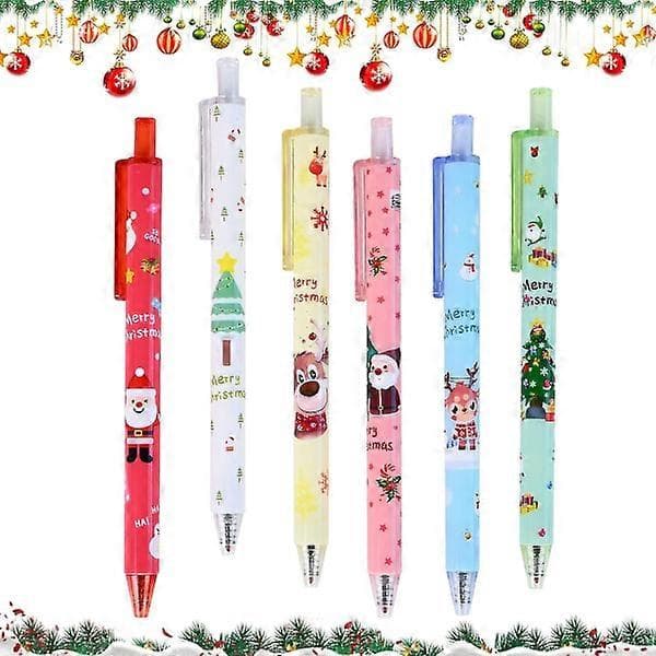 24-delars julpenna, julkulspenna, tecknad jultomte älg, set, julklapp adventskalender 2023
