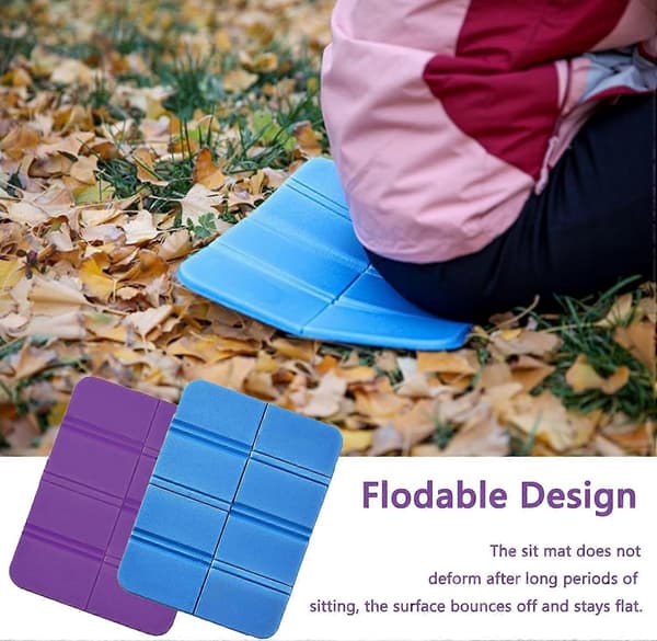 2 stk. Fugtsikre Foldbare, Termisk Isolerede Foldbare Siddepuder til Udendørs Vandring, Gåture, Camping, Picnic, Park (2 farver)