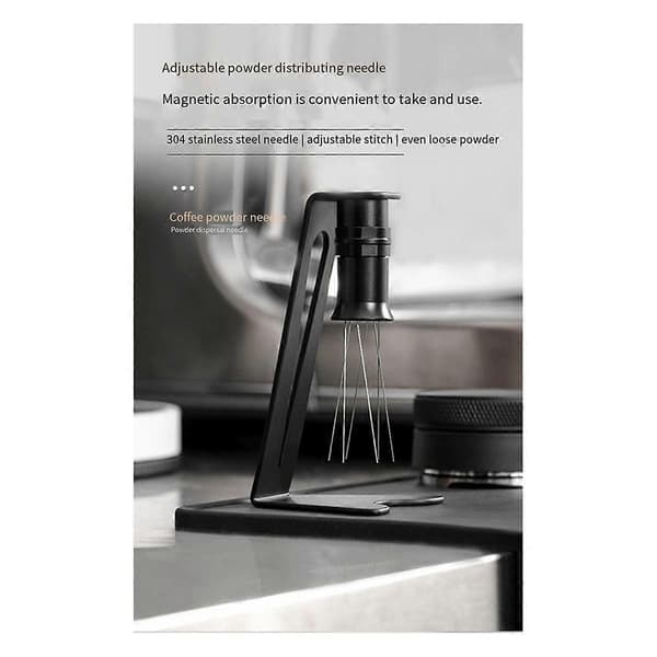 Espresso Needle Distributor - Magnetic Metal Stirrer for Coffee - Black Coffee Distributor for the Workplace