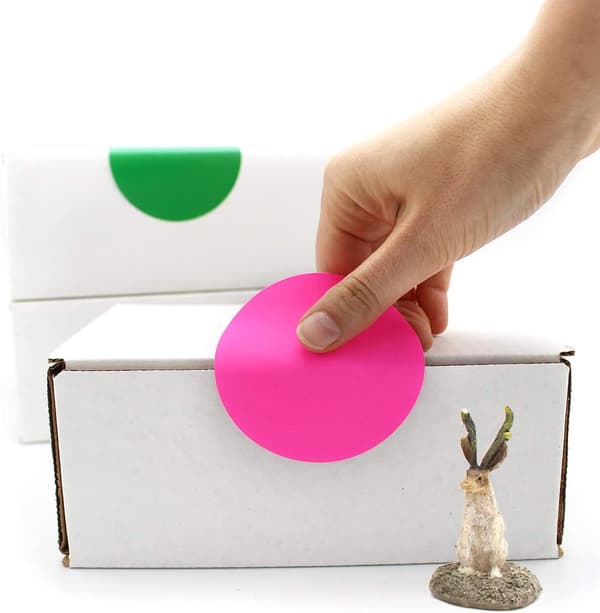/#/2 Tommer Rundt Mærke, Fluorescerende Pink, Permanent Farvekodet Plet S/#/