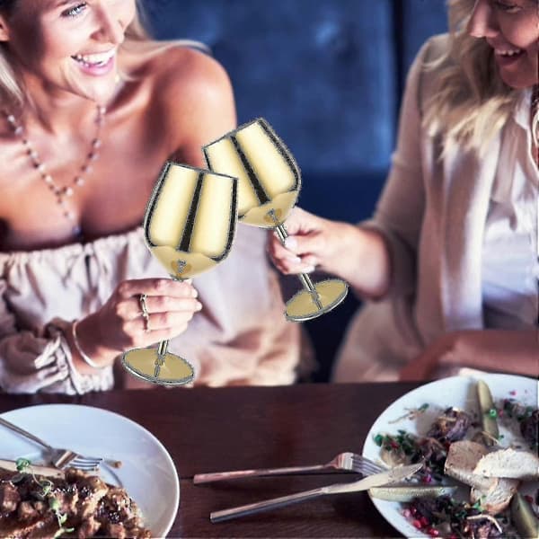 Guldvinglas, 2 cocktailglas i rustfrit stål db