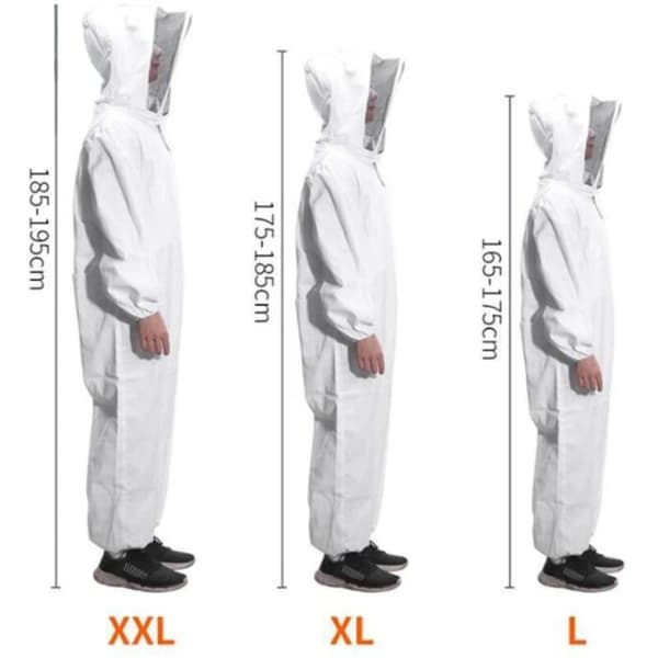 Beekeeper Overall Cotton Protective Jacket with Mask and Hat Size L Beekeeping Equipment