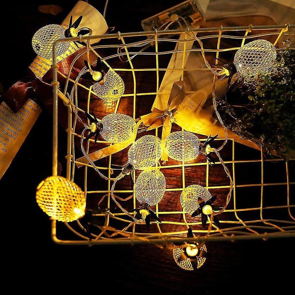10-LED ananas lyslenke fest bryllupsdekorasjonslys (varmhvit)