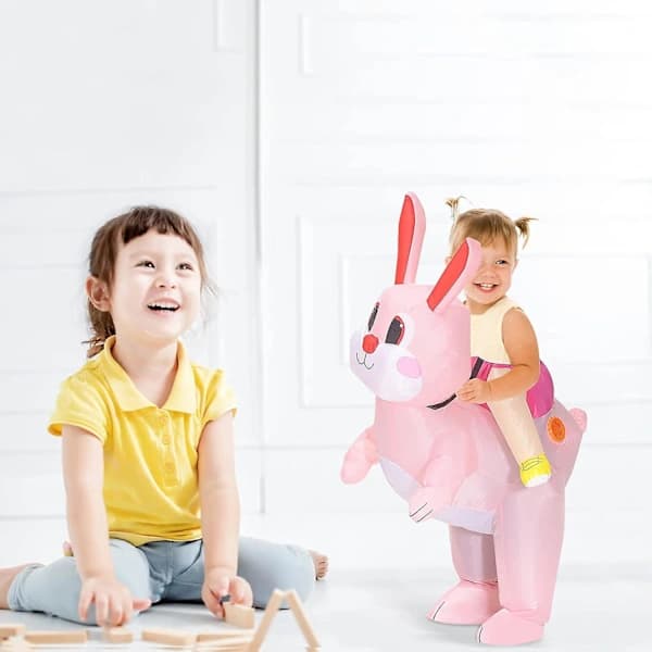 Inflatable Easter Bunny Riding Cosplay Costume Half-Body Suit Festive Gift Inflatable Toy Inflatable Monkey C[CO]