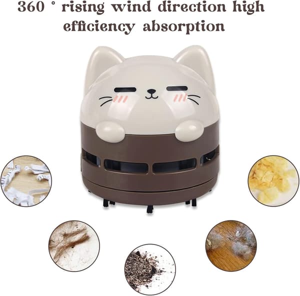Mini Table Vacuum Cleaner, USB Rechargeable Small Handheld Vacuum Cleaner
