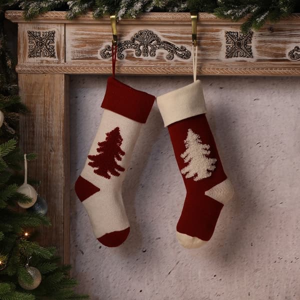 2 stycken julgranshängande strumpor julklappspåsar Kni