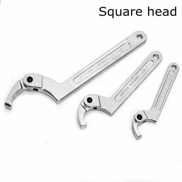 Adjustable Chrome-Vanadium Hook Wrench C-Spanner Tool 19-51mm - Square Head 1 KLB