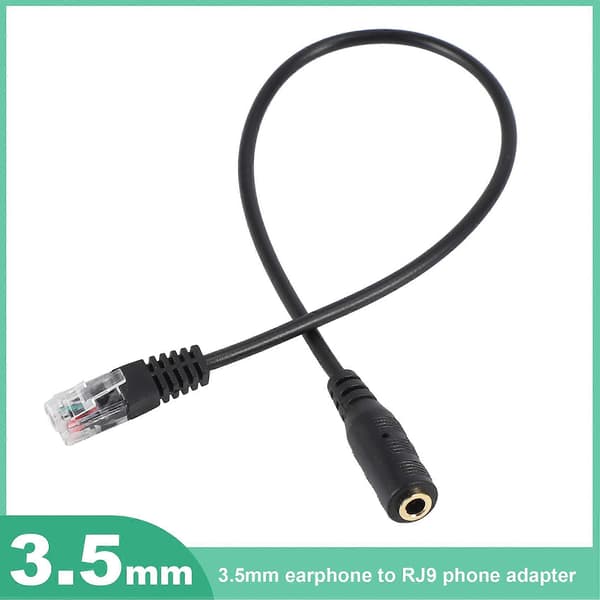 3,5 mm stik til RJ9 til headset til adapterkabel til kontortelefon