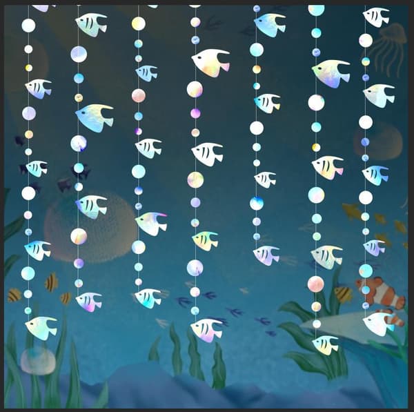 Ocean Fish Party Garland Kit (2 pcs, 3.5 m length each), Symphony