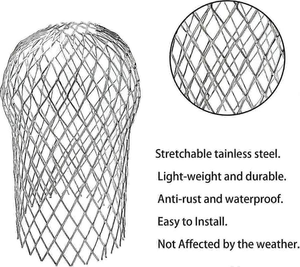 8-pack downpipe protectors, downpipe strainer protects downpipes from clogging