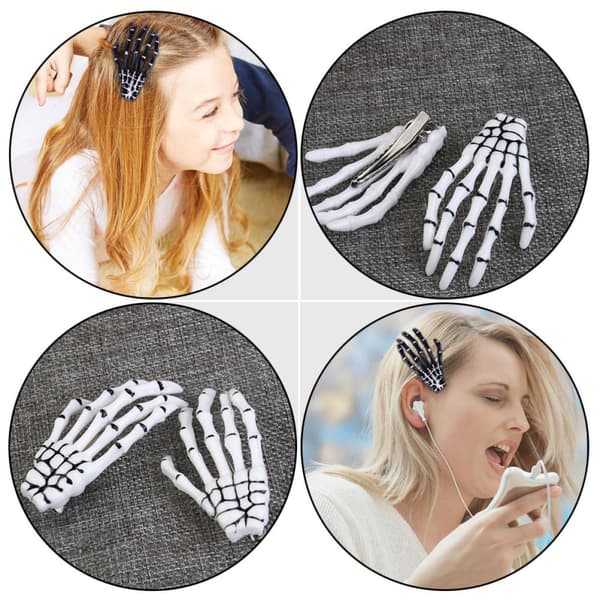 8 kpl luurankohiussoljet Halloween-hiusasuste -