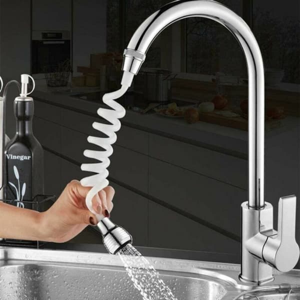 Vattenbesparande kranförlängare, universell 360° roterande stänksäker kranslangdiffusor, förlängningsbart flexibelt kranmunstycke för kök och badrum