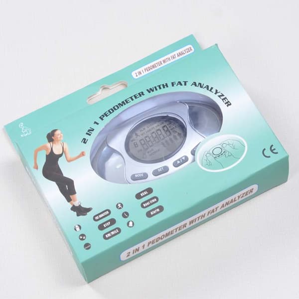 Pedometer with Fat Analyzer, Body Fat Measurement, Step Counter