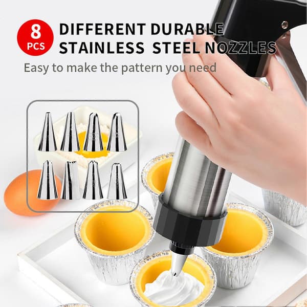 Cake Decorating Tube Removable with Various Designs Easy to Use Clean Food Grade Practical Cookie Press Tooliang