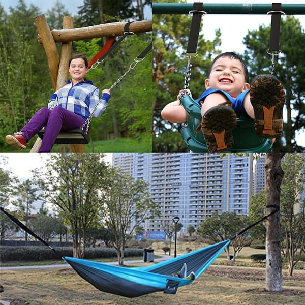 Swingremssats med hängfäste för hängmatta med 2 kraftiga karbinhakar och