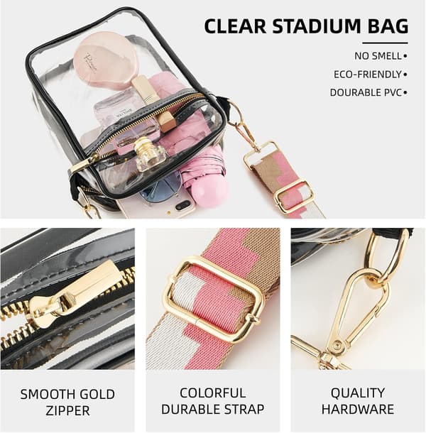 Clear Crossbody Bag Approved, Adjustable Shoulder Strap Color37