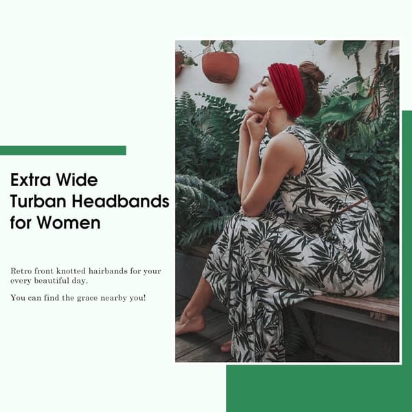 Breda boho-hårband för kvinnor, extra stora turban-hårband, 6-pack
