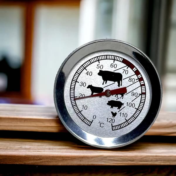Analog Grilltermometer, Rustfrit Stål Ovn eller Grilltermometer (Pegerlængde 10,5 cm)