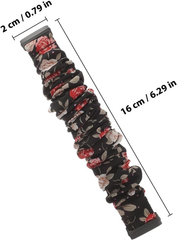 Elastisk Scrunchie urrem udskiftningsbånd åndbart behageligt holdbart med levende mønster matchende til kvinder og piger, behagelig at bære -