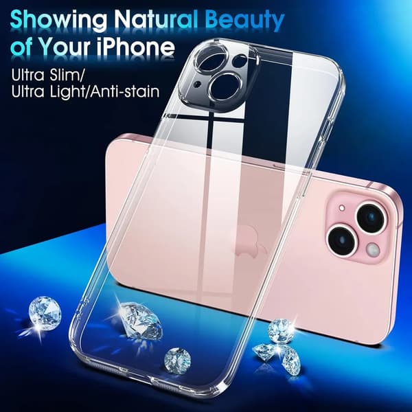 iPhone 15 Plus läpinäkyvä TPU-kuori – Erillinen kamerasuoja iPhone 15 Plus iPhone 15 Plus iPhone 15 Plus