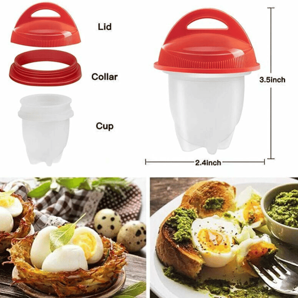 Silicone Egg Cooker, 2 Silicone Egg Poachers for Hard Boiled Eggs, Hard Boiled