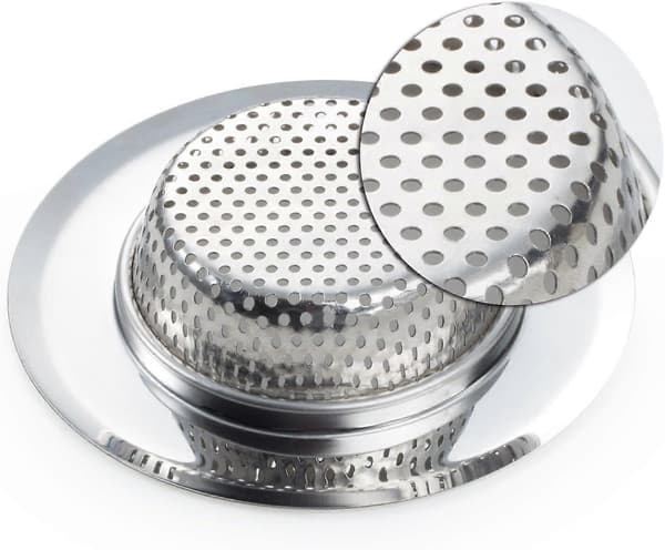 2-pakks vaskesil - rustfritt stål, stor bred kant 4,5\" diameter
